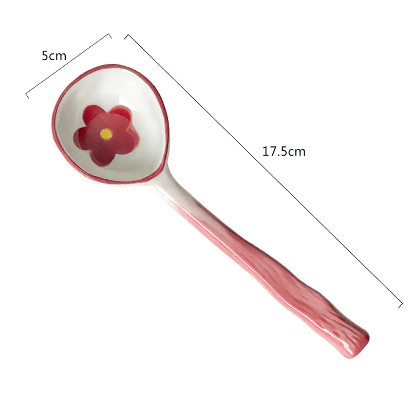 🌸 Adorable Hand-Painted Flower Spoon for Soups & Desserts 🍦✨