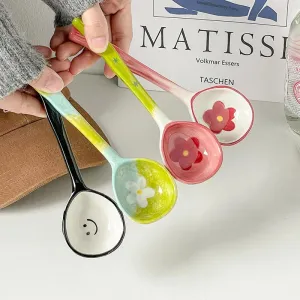 🌸 Adorable Hand-Painted Flower Spoon for Soups & Desserts 🍦✨