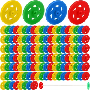 100 Pcs Plastic Project Toy Wheels Bulk Small Plastic Wheels for Toy Cars Stem Learning Projects Crafts Mini Vehicles Rc Truck Boat Helicopter Model