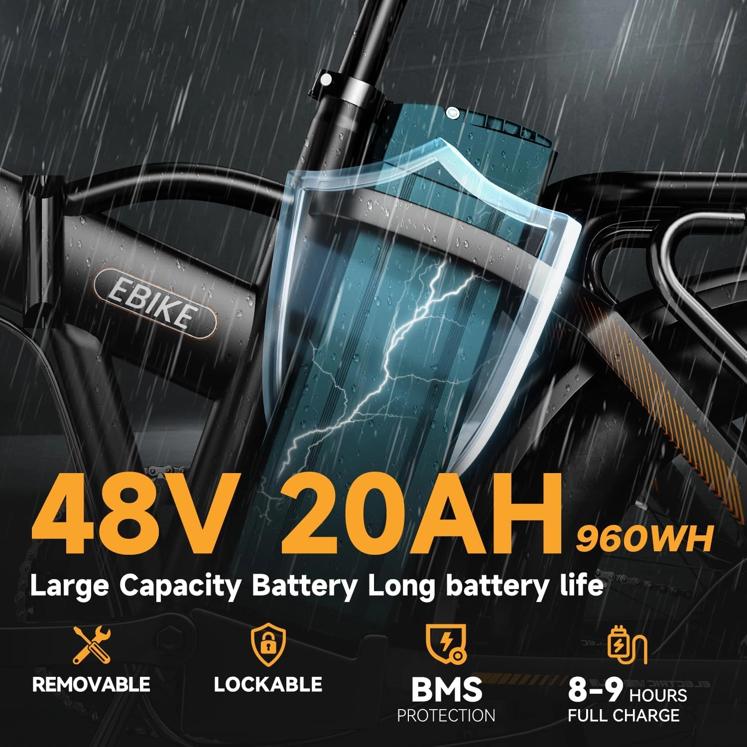 1000W Folding Electric Bike, 48V 20AH Large Removable Battery E Bike, 30 MPH, 80 Miles Max Range, 20" Fat Tire Electric Bike for Adults, Adult Electric Bicycles for Commute Beach Snow