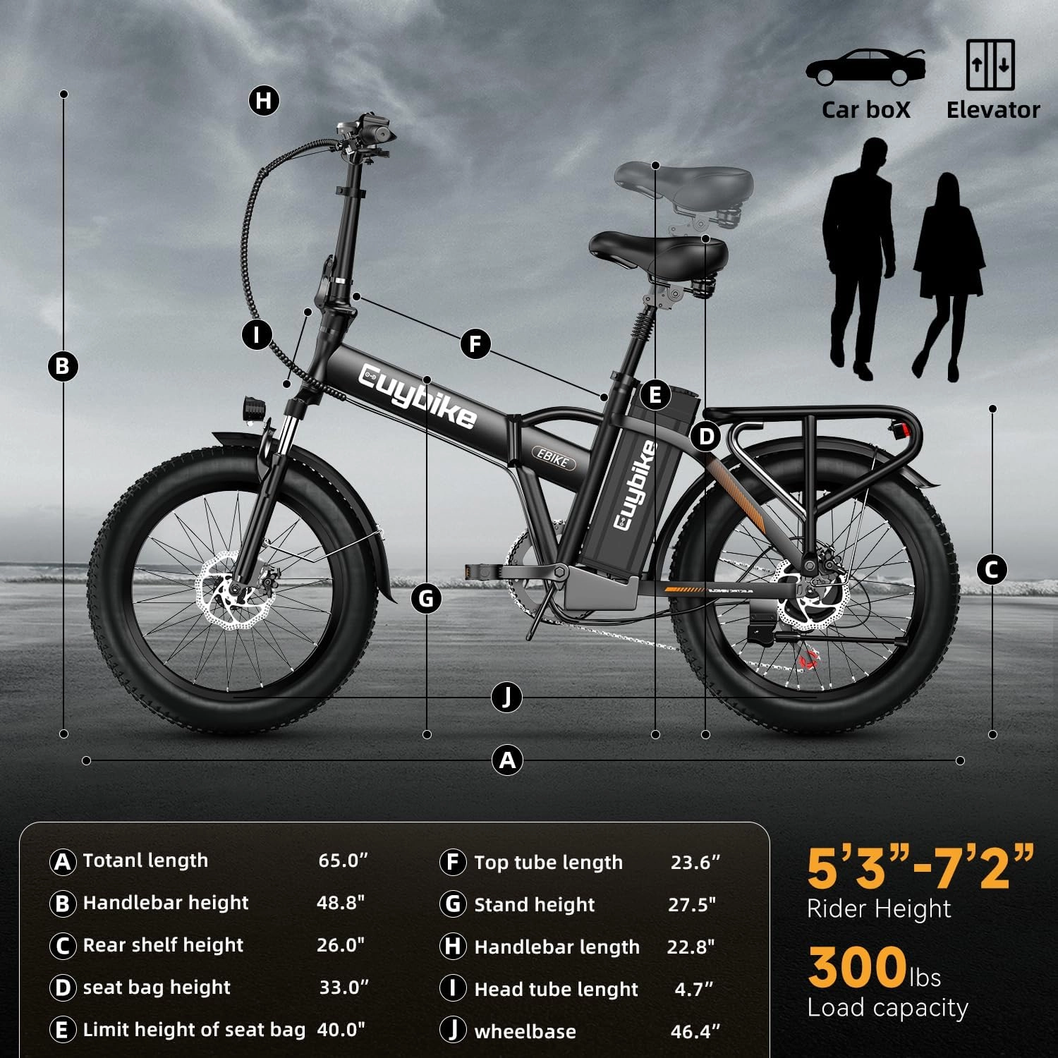 1000W Folding Electric Bike, 48V 20AH Large Removable Battery E Bike, 30 MPH, 80 Miles Max Range, 20" Fat Tire Electric Bike for Adults, Adult Electric Bicycles for Commute Beach Snow