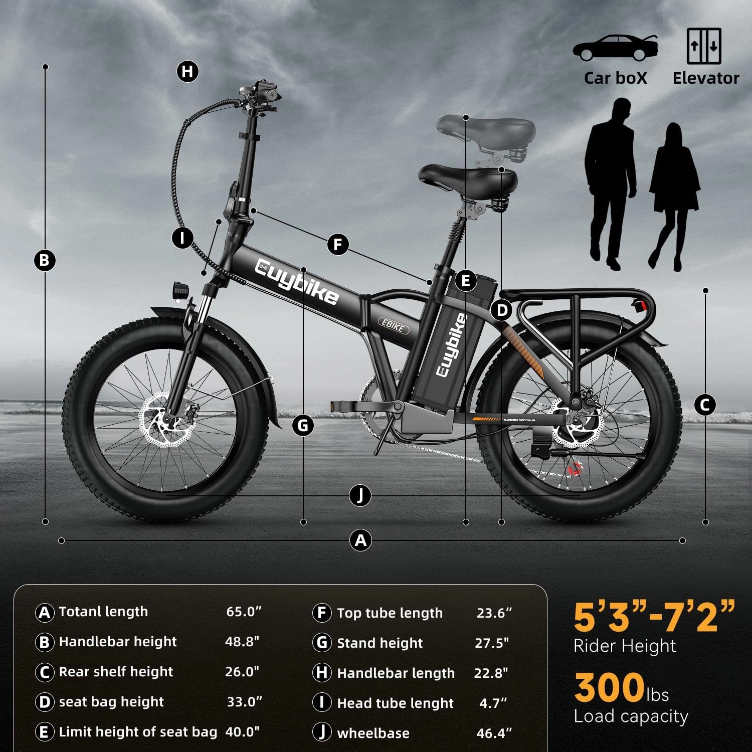 1000W Folding Electric Bike, 48V 20AH Large Removable Battery E Bike, 30 MPH, 80 Miles Max Range, 20" Fat Tire Electric Bike for Adults, Adult Electric Bicycles for Commute Beach Snow
