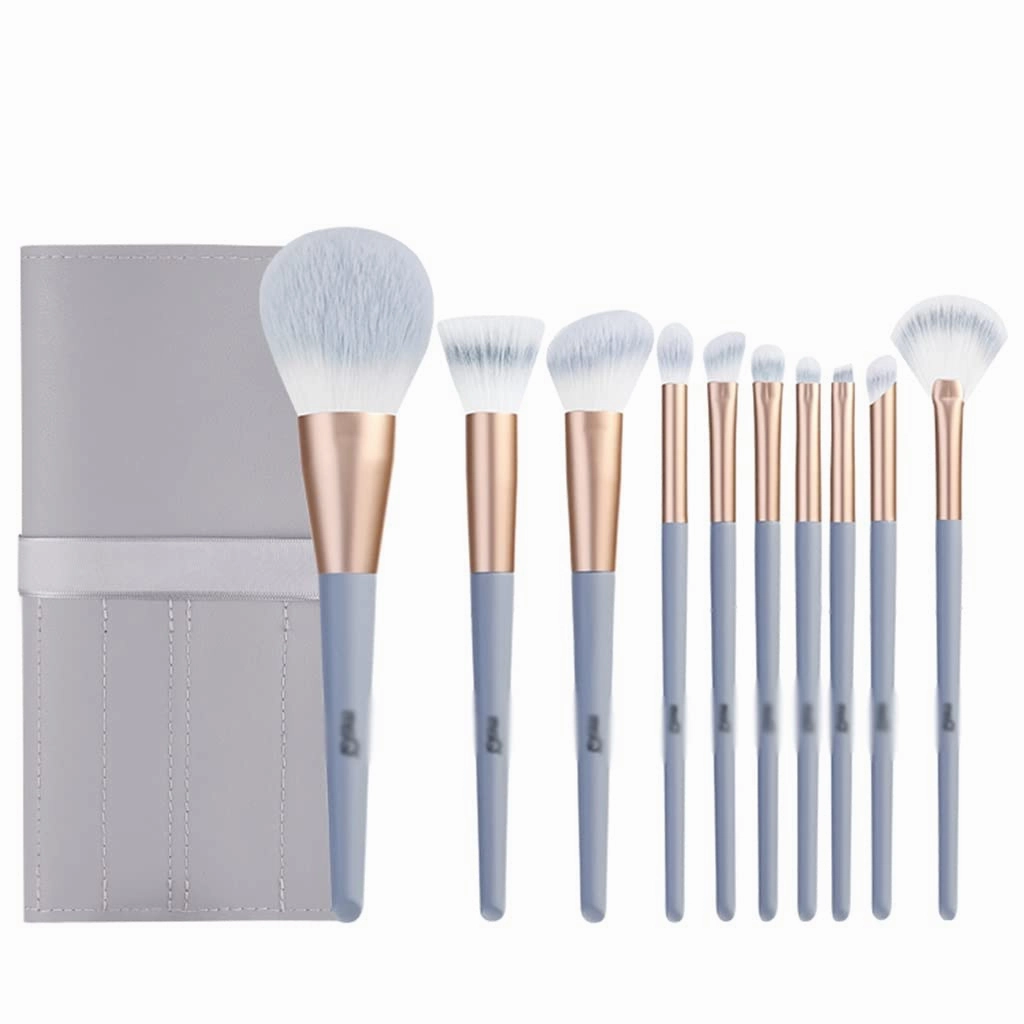 10 Silk Blue Makeup Brush Set Novice Beginner Full Set Of Beauty Tools Loose Powder Brush Eye Shadow Brush