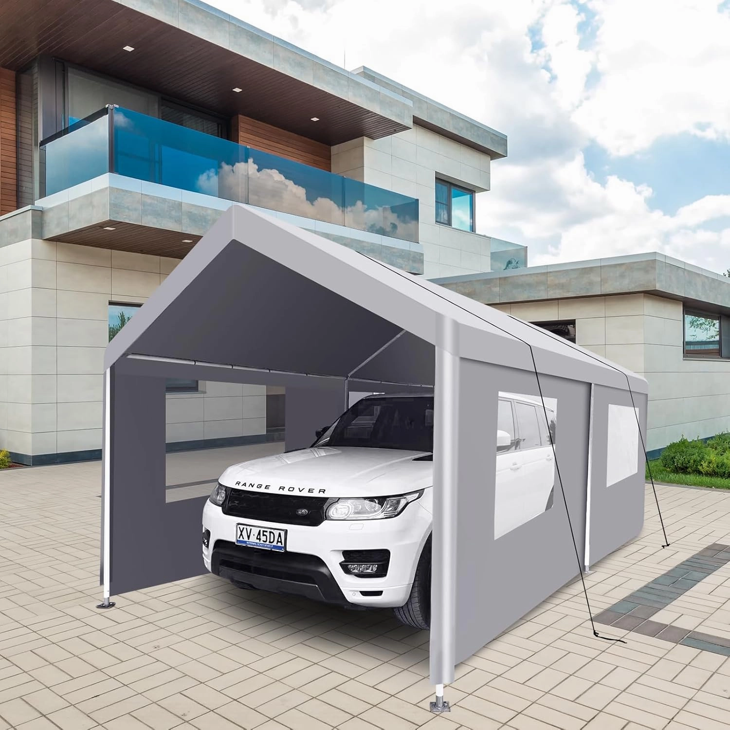 10x20 Portable Carport Garage Tent, Canopy Tent Top Garage Shelter, Car Tent Party Tent, Heavy Duty Car Shelter Cover, Waterproof Car Cover Canopy Tent for Outdoor, Garden