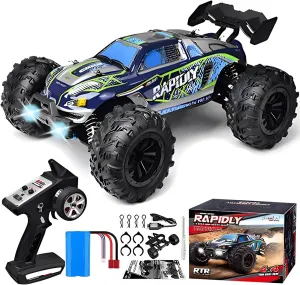 1/16 Fast RC Car for Adults, Offroad Monster Truck, Max 50 KPH All-Terrain 4WD High-Speed Drift Vehicle, rc Drift Truck, Speed Adjustable (16101 50KM-H Box)