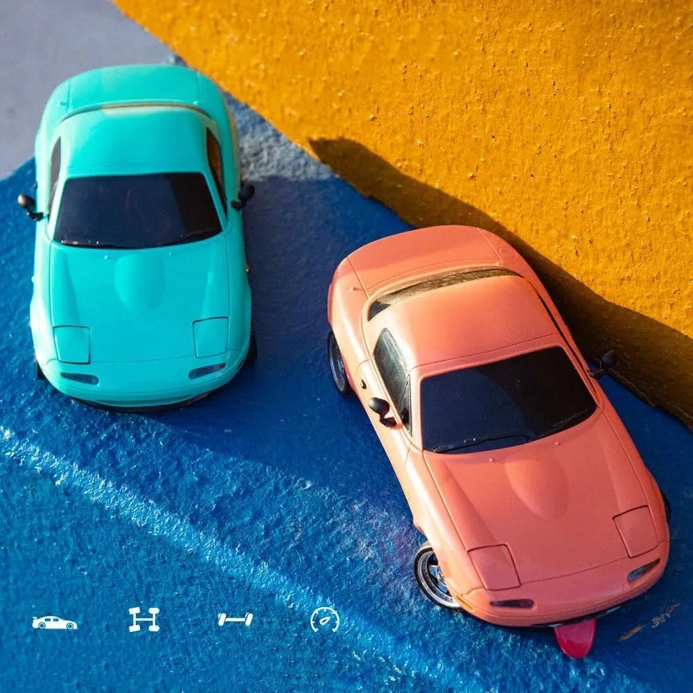 1/18 Scale Mini RC Drift Car for Adult and Teens, 2.4GHz 3CH Full Proportional RWD Remote Control Drifting Car with Gyro & LED Flip Light