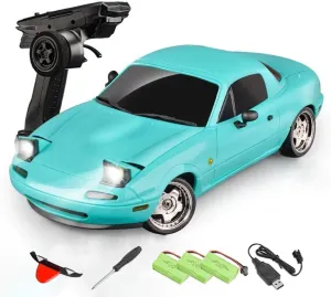 1/18 Scale Mini RC Drift Car for Adult and Teens, 2.4GHz 3CH Full Proportional RWD Remote Control Drifting Car with Gyro & LED Flip Light
