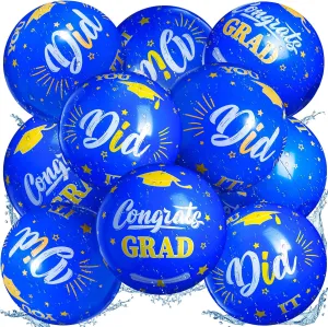 12 Pack 2025 Graduation Beach Balls 11.8" Inflatable Congrats Grad Ball Graduation Party Favors Gifts Class of 2025 Decor Sign Pool Toy for Student Seniors Teens College