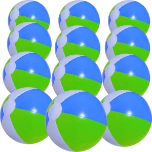 12" Beach Balls Bulk 12 Pack Inflatable Pool Ball for Kids Summer Water Games Party Supplies