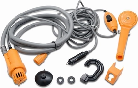 12V Camping Showers with Water Pump, Portable Outdoor Shower Kit, 5 Meter Cable with Cigarette Lighter Plug, Max 7L Water Per Minute, for Champing Pet Bath