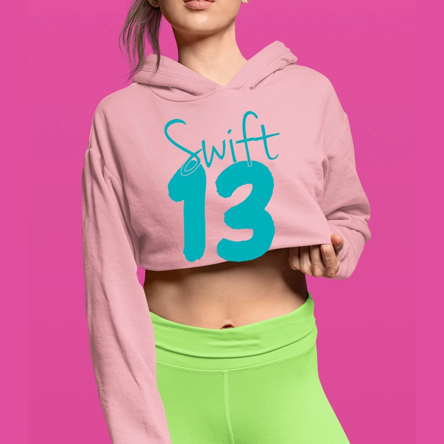 13 Swift 13 Lucky Number Era TTPD Cropped Fleece Hoodie, Soft & Cozy, Trendy Fit
