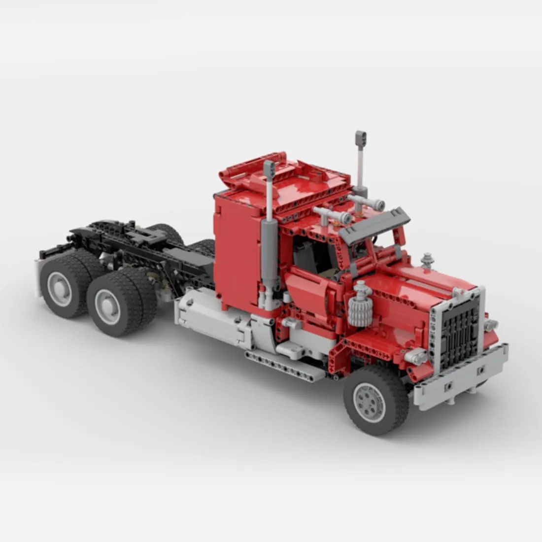 1447Pcs 1/17 Technology Series Electric RC Engineering Truck Trailer Model Bricks Kit Building Block MOC Set - Red (Authorized and Designed by Mani91), 1135168ZFD1MEPD