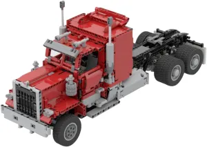 1447Pcs 1/17 Technology Series Electric RC Engineering Truck Trailer Model Bricks Kit Building Block MOC Set - Red (Authorized and Designed by Mani91), 1135168ZFD1MEPD