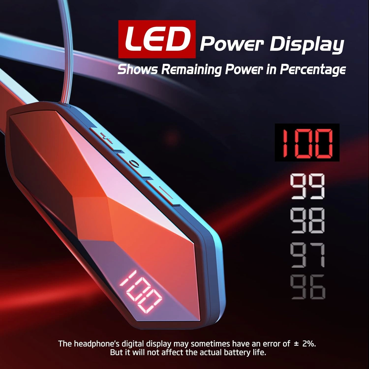 150H Playtime Neckband Bluetooth Headphones with LED Power Display, Bluetooth V5.3 Sweatproof Sport Headsets Stereo Sound, 7 EQ and Game Mode, USB-C Fast Charging, with Noise Cancelling Microphone