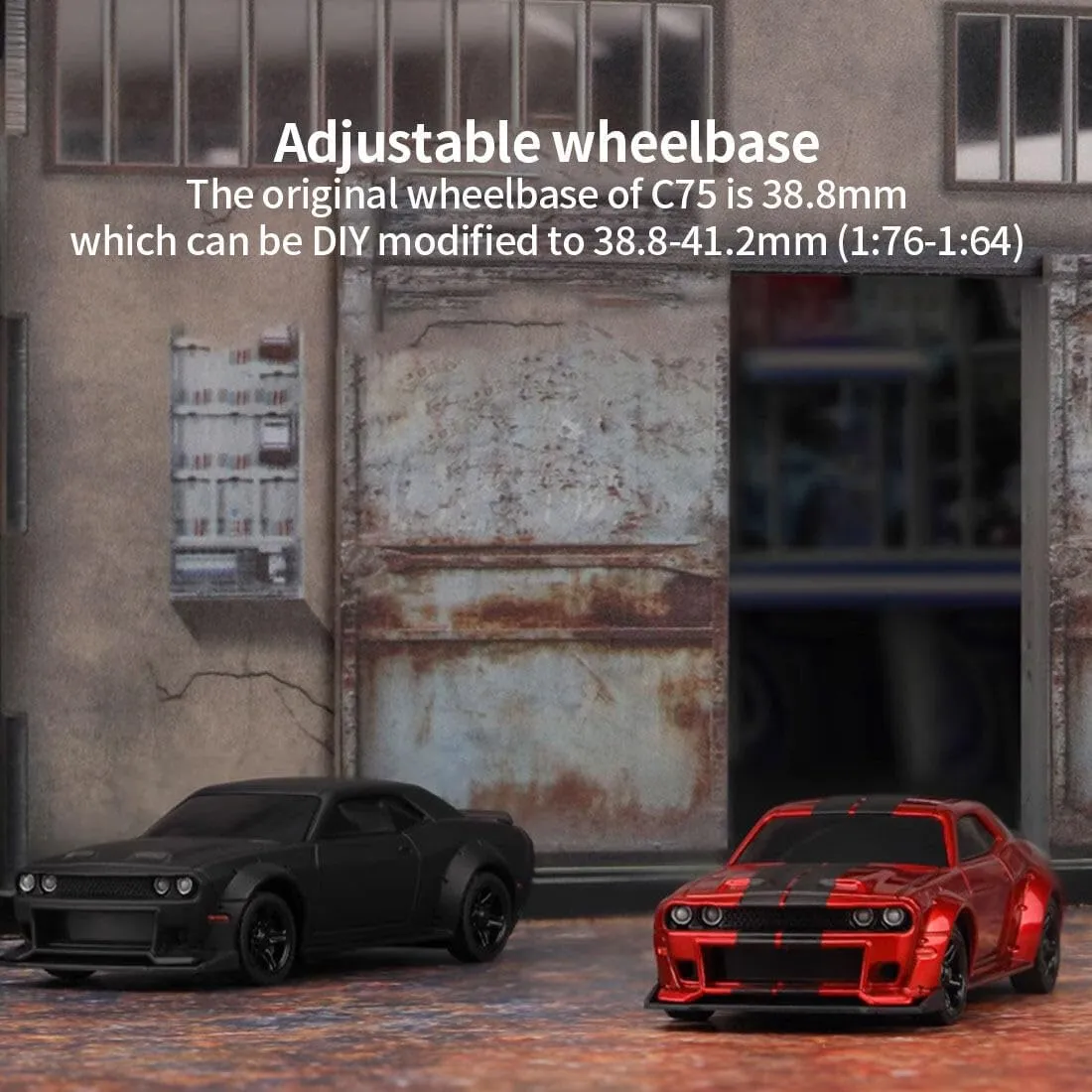 1:76 Turbo Racing Sport Car, 2.4G 3CH Electric RWD RC Drift Car Mini RC Car Table Racing Remote Control High-Speed Car for Boys Adults - RTR Version (C75)
