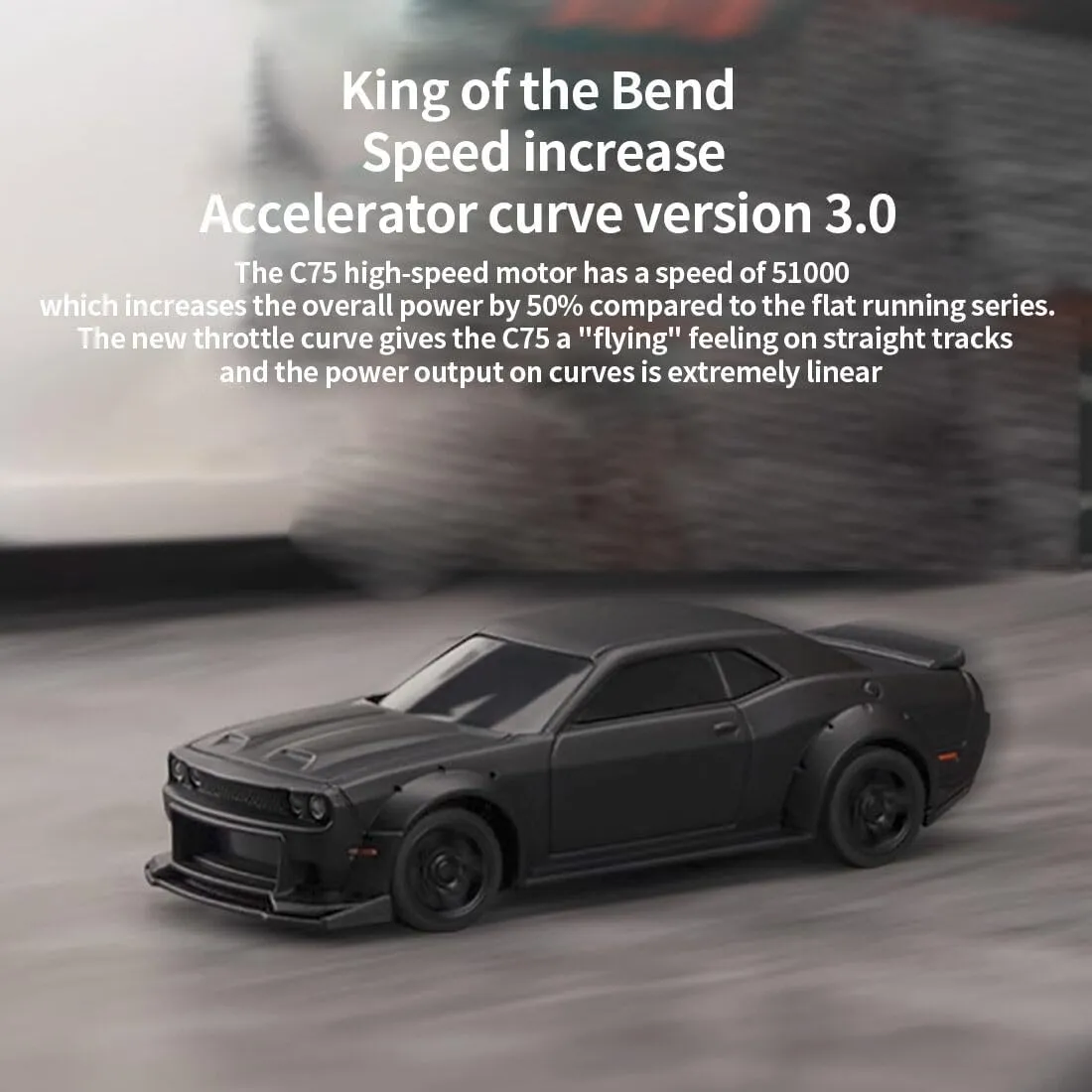 1:76 Turbo Racing Sport Car, 2.4G 3CH Electric RWD RC Drift Car Mini RC Car Table Racing Remote Control High-Speed Car for Boys Adults - RTR Version (C75)