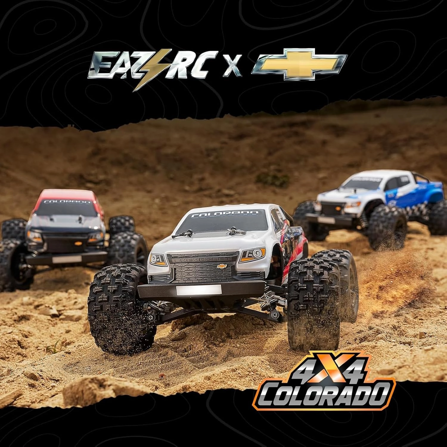 1/18 Brushless Fast RC Cars for Adults, 1/18 Chevrolet Colorado 4X4 Offroad RC Truck, RTR High Speed 45 km/h Hobby Electric RC Monster Trucks,2 Speed Transmission RC Car for Gift(Black)