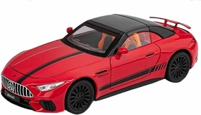 1:22 for Benz SL63 Sports Car Alloy Scale Car Model Diecast Metal Sound Light Collection Toy Miniature Car Simulation Vehicle Playset(Red)