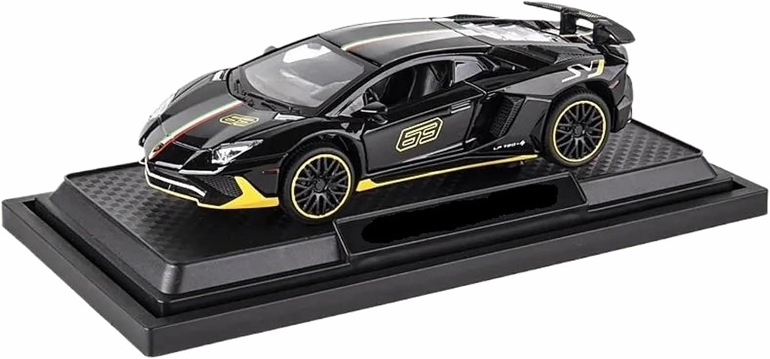 1:32 for SVJ LP780-4 Sports Car Model Suitable for Birthday Present for Kids(Black)