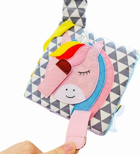 1PC Felt Quiet Book Montessori Toy Book, Creative 6-Sided Basic Skill Educational Toy Toddler Activity Book(Square)