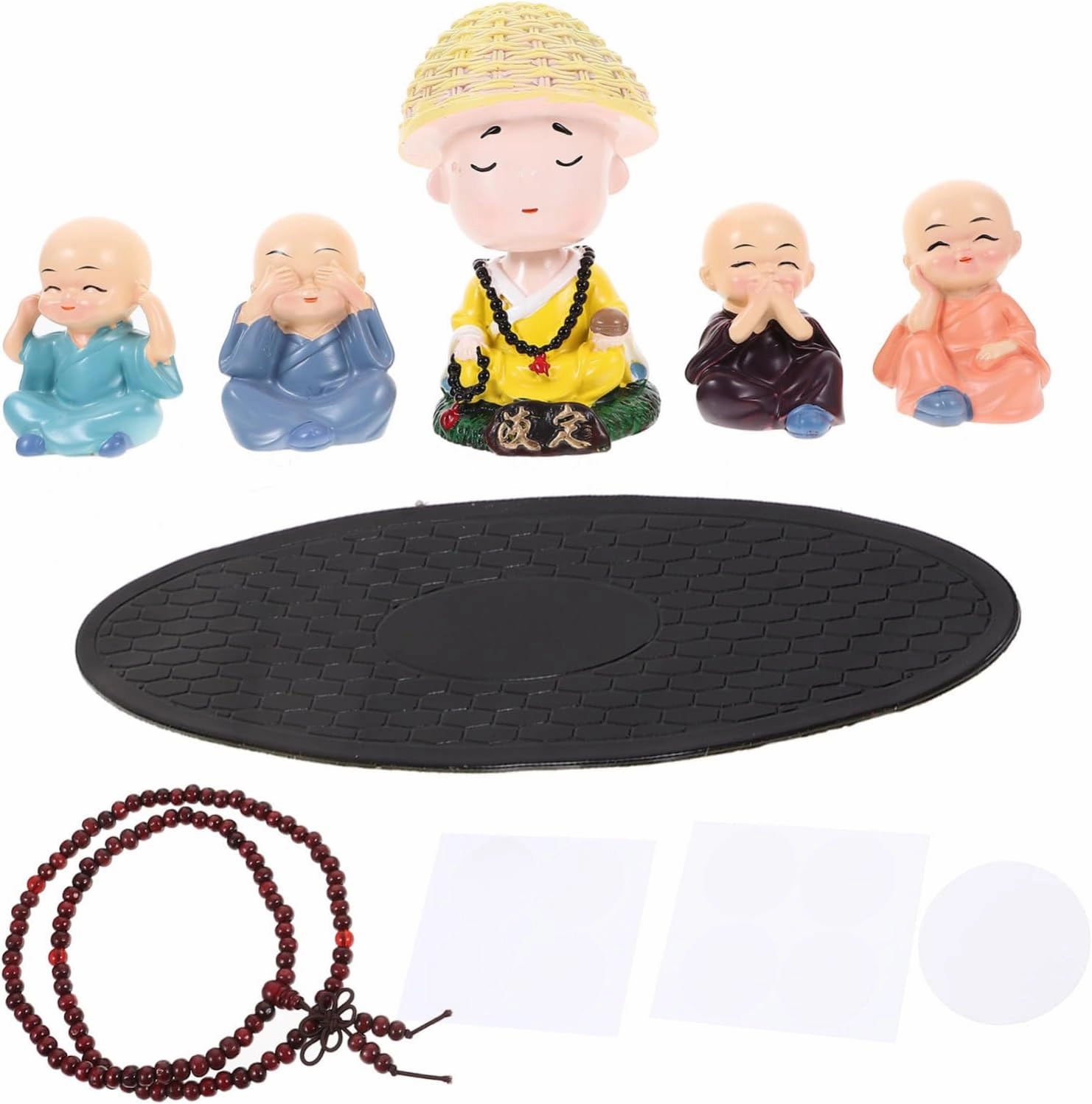 1Set Dashboard Nodding Head Monk Figure Cute Small Monk Decor for Car Dashboard and Home Office Decoration Ornament Space Saving Design