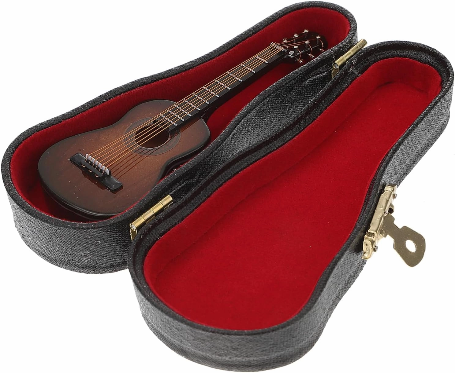 1set Miniature Wooden Guitar Model Guitar Decoration Stand Case for Home Decor Photography Props for Friends Family