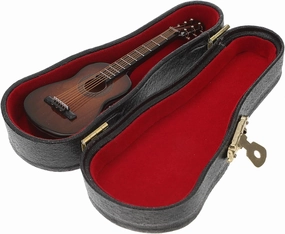 1set Miniature Wooden Guitar Model Guitar Decoration Stand Case for Home Decor Photography Props for Friends Family
