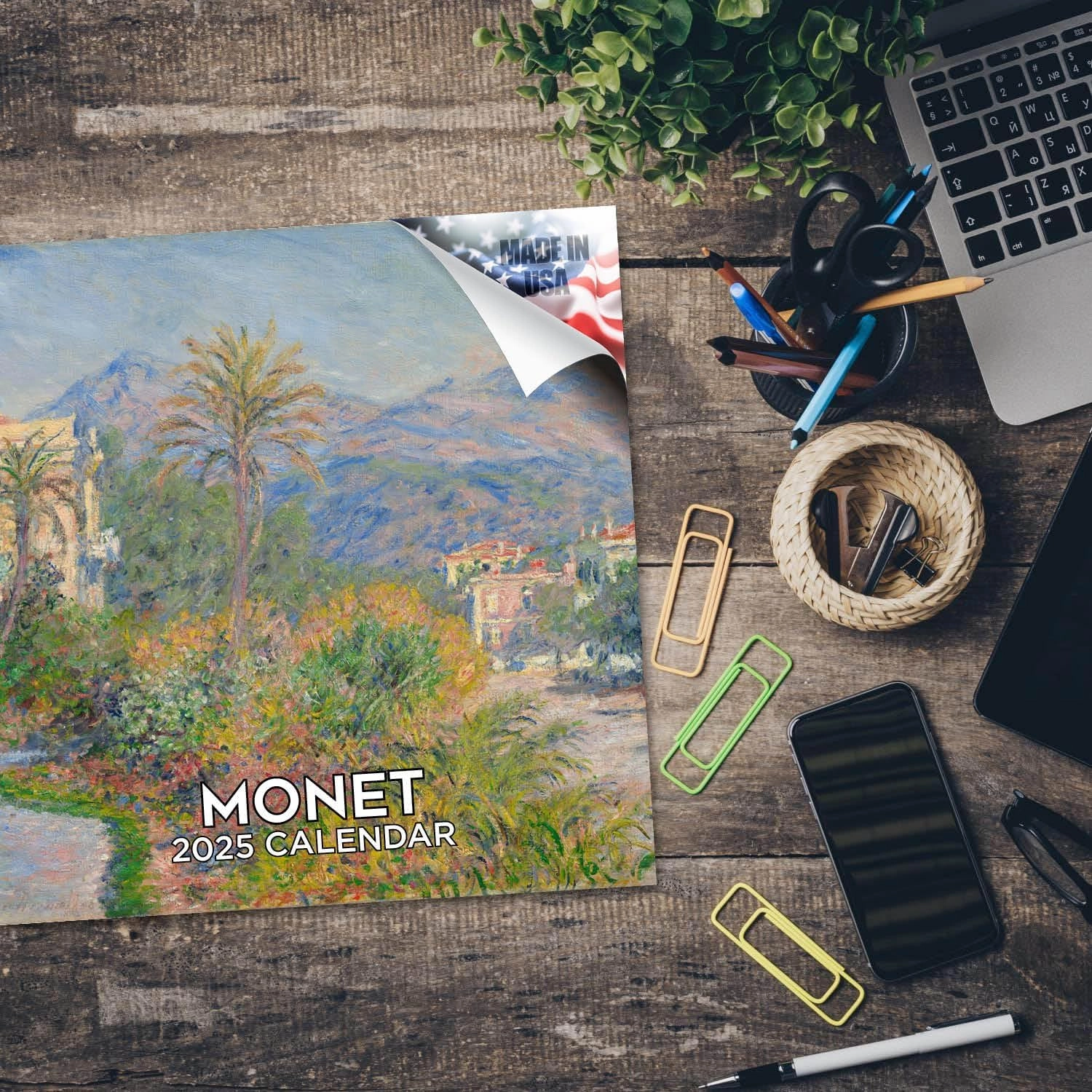 2024 2025 Claude Monet Calendar - Fine Art Monthly Wall Calendar - 12 x 24 Open - Thick No-Bleed Paper - Giftable - Academic Teacher's Planner Calendar Organizing & Planning - Made in USA