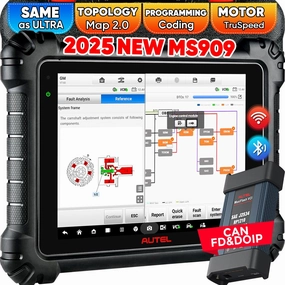 2025 Autel Scanner MaxiSYS MS909, Same as MSUltra MS919, Intelligent Scan Tool & Topology 2.0, J2534 ECU Programming Coding, 40  Reset 3K  Active Test, Motor TruSpeed, Up of Elite II Pro MS908S PRO II