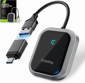 2025 Wireless CarPlay & Android Auto Adapter - 2-in-1 Plug & Play Dongle Converts Wired to Wireless, Instant Setup for iPhone/Android Cars