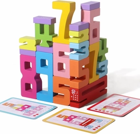 20 Pcs Stacking Wooden Math Numbers Blocks for 3  Years Old Kids, 1-10 Montessori Toys, Game, Balance Competition, Toddler Learning Toys, Preschool Learning Activities, Wooden Blocks, 3-8 Years