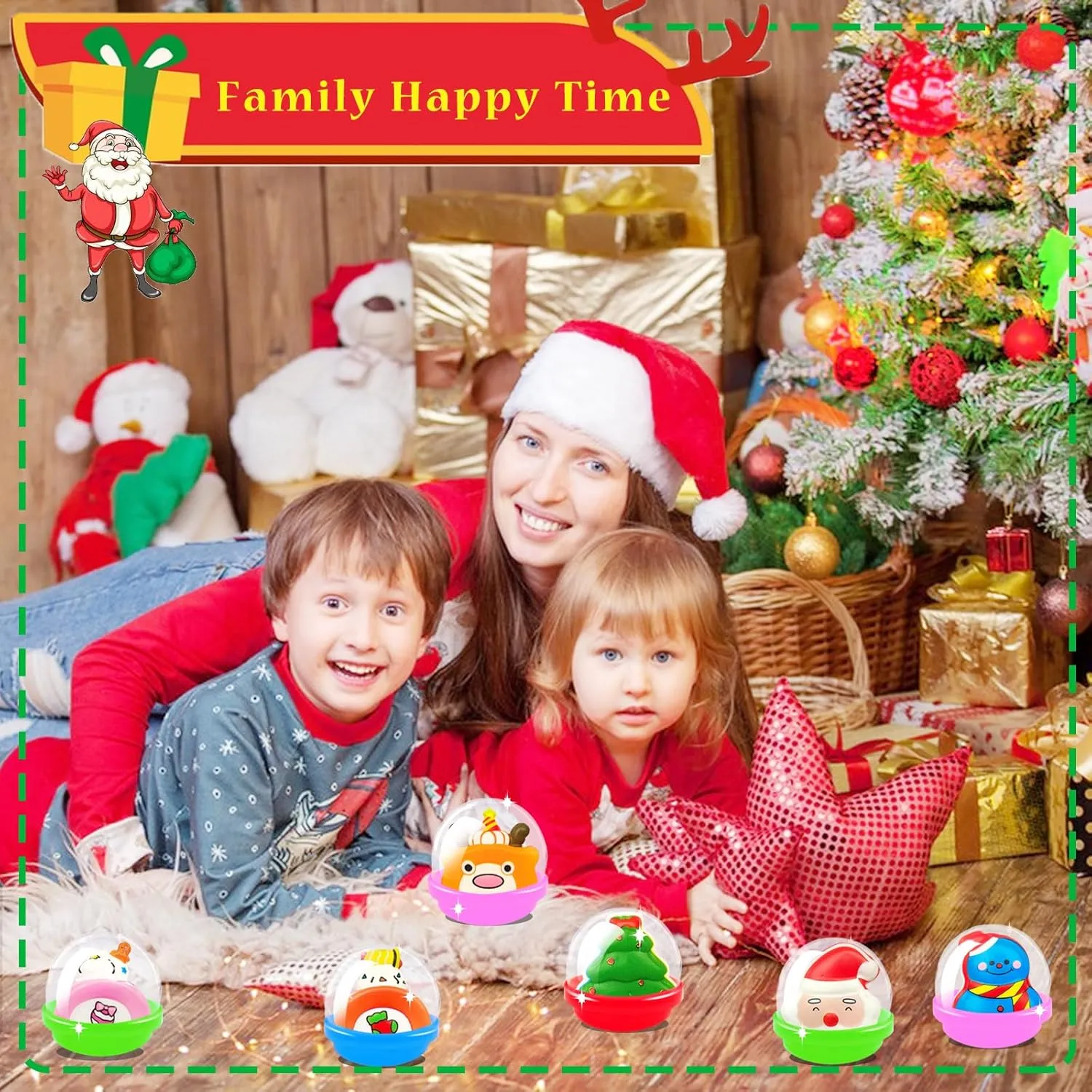 24 Sets Christmas Squishy Stress Toys,24 Slow Rising Relief Stress Foam Squishies with 24 Filler Containers for Xmas Stocking Goodie Bag Stuffers for Kids,Carnival Raffle Prize Gifts Party Favors