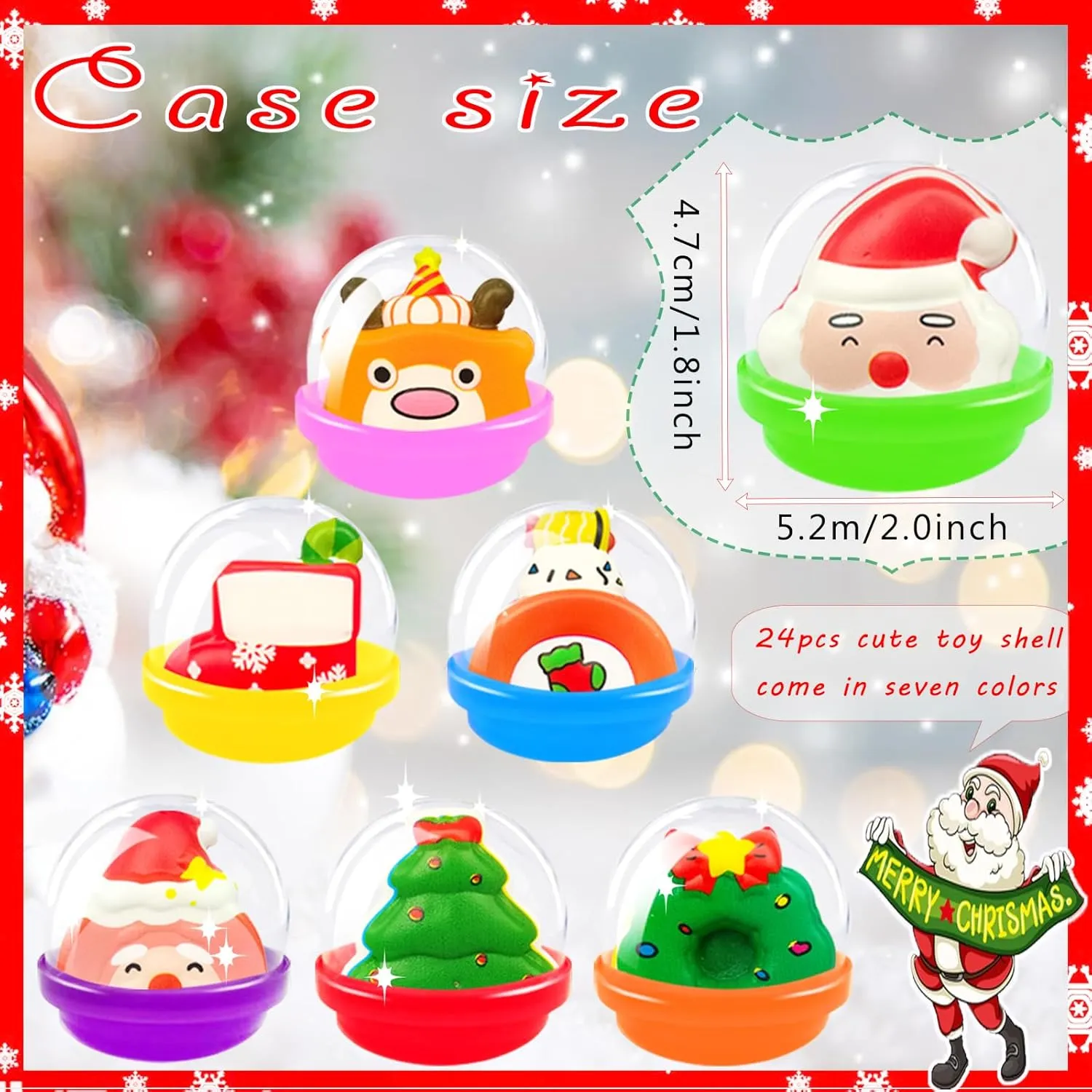 24 Sets Christmas Squishy Stress Toys,24 Slow Rising Relief Stress Foam Squishies with 24 Filler Containers for Xmas Stocking Goodie Bag Stuffers for Kids,Carnival Raffle Prize Gifts Party Favors