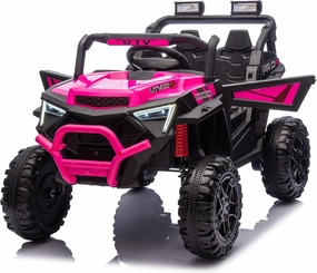 24V 400W Kids Ride On Electric UTV with Parental Remote Control and Four-Wheel Suspension(Pink)