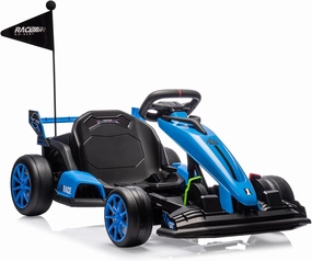 24V Electric Drift Kart for Kids, Ride Car with Adjustable Seat & 8.5MPH Speed, EVA Silent Wheels, Parent-Safety Certified Ride-On Toy