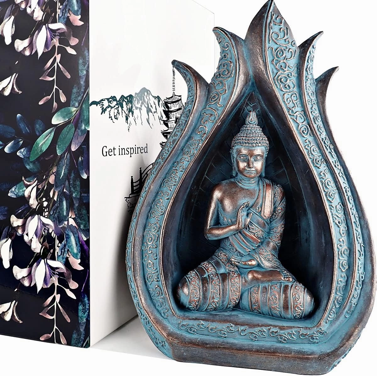 25DOL Buddha Statues for Home. 13" Buddha Statue in Cave (Touch The Earth) Collectibles and Figurines, Meditation Decor, Spiritual Living Room Decor, Yoga Zen Decor, Hindu and East Asian Decor