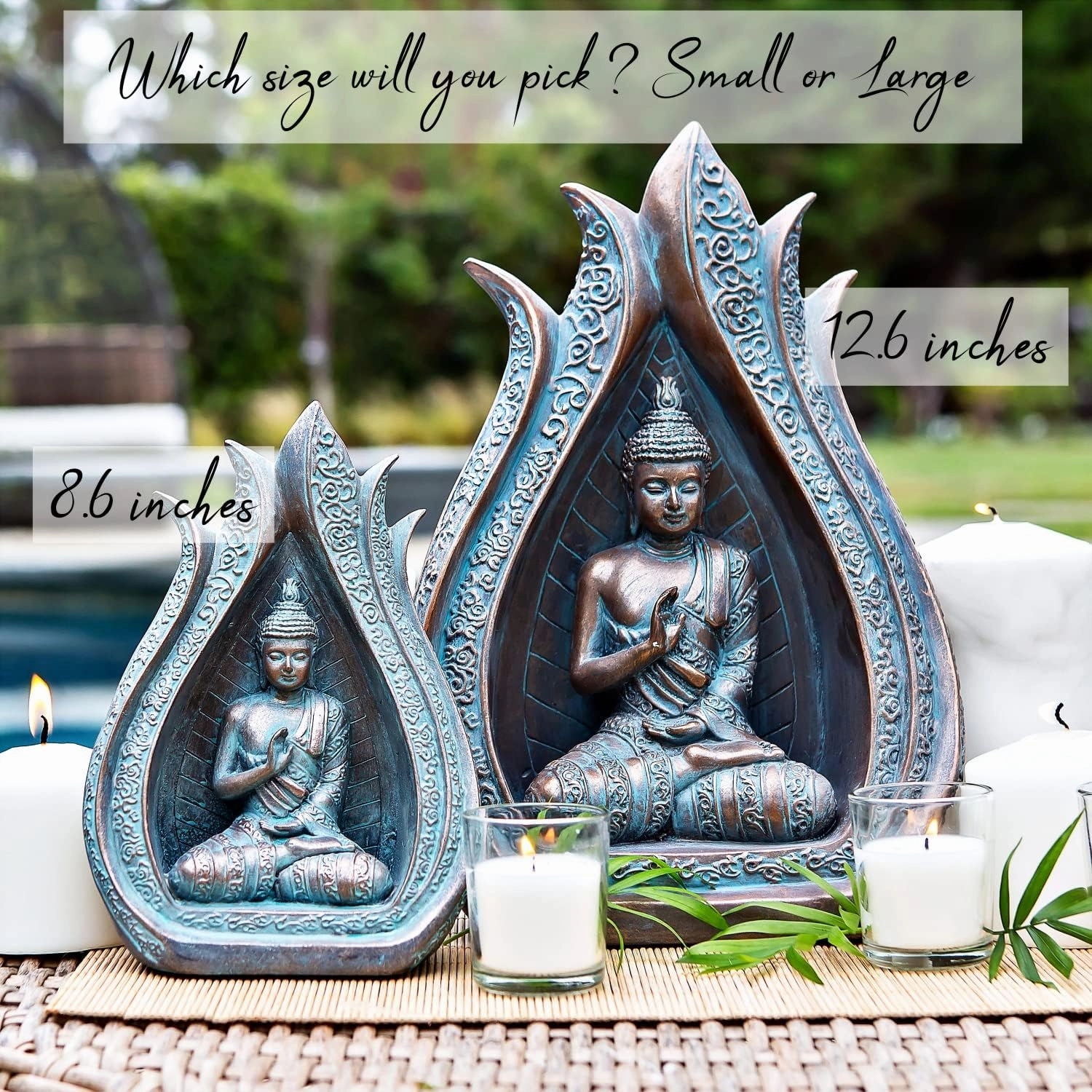 25DOL Buddha Statues for Home. 13" Buddha Statue in Cave (Touch The Earth) Collectibles and Figurines, Meditation Decor, Spiritual Living Room Decor, Yoga Zen Decor, Hindu and East Asian Decor