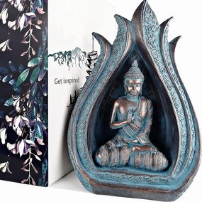 25DOL Buddha Statues for Home. 13" Buddha Statue in Cave (Touch The Earth) Collectibles and Figurines, Meditation Decor, Spiritual Living Room Decor, Yoga Zen Decor, Hindu and East Asian Decor