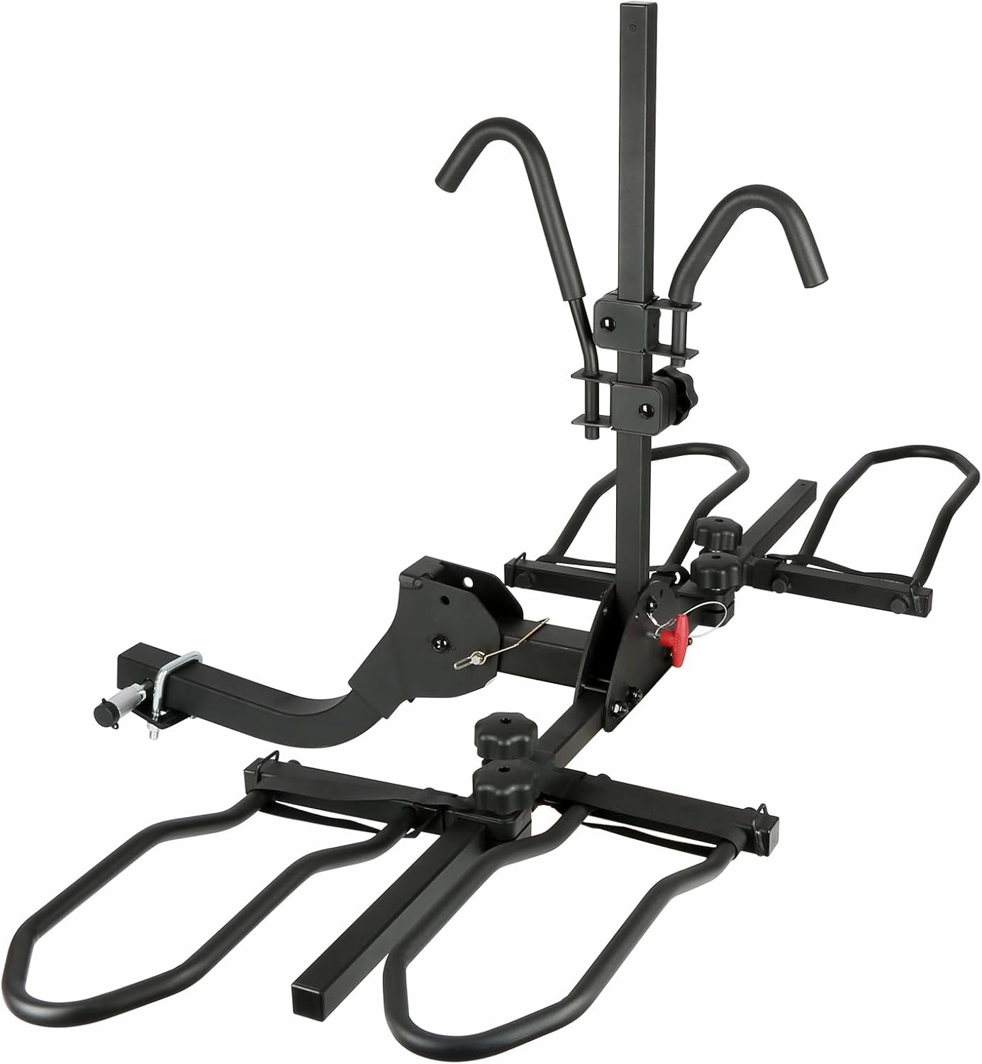 2 Bike Rack Hitch Mount Platform Style for Cars Trucks SUVs, 160 lbs Capacity Smart Tilting Folding Bicycle Car Racks Fits Electric Bike with Up to 5" Fat Tires, 2" Receiver