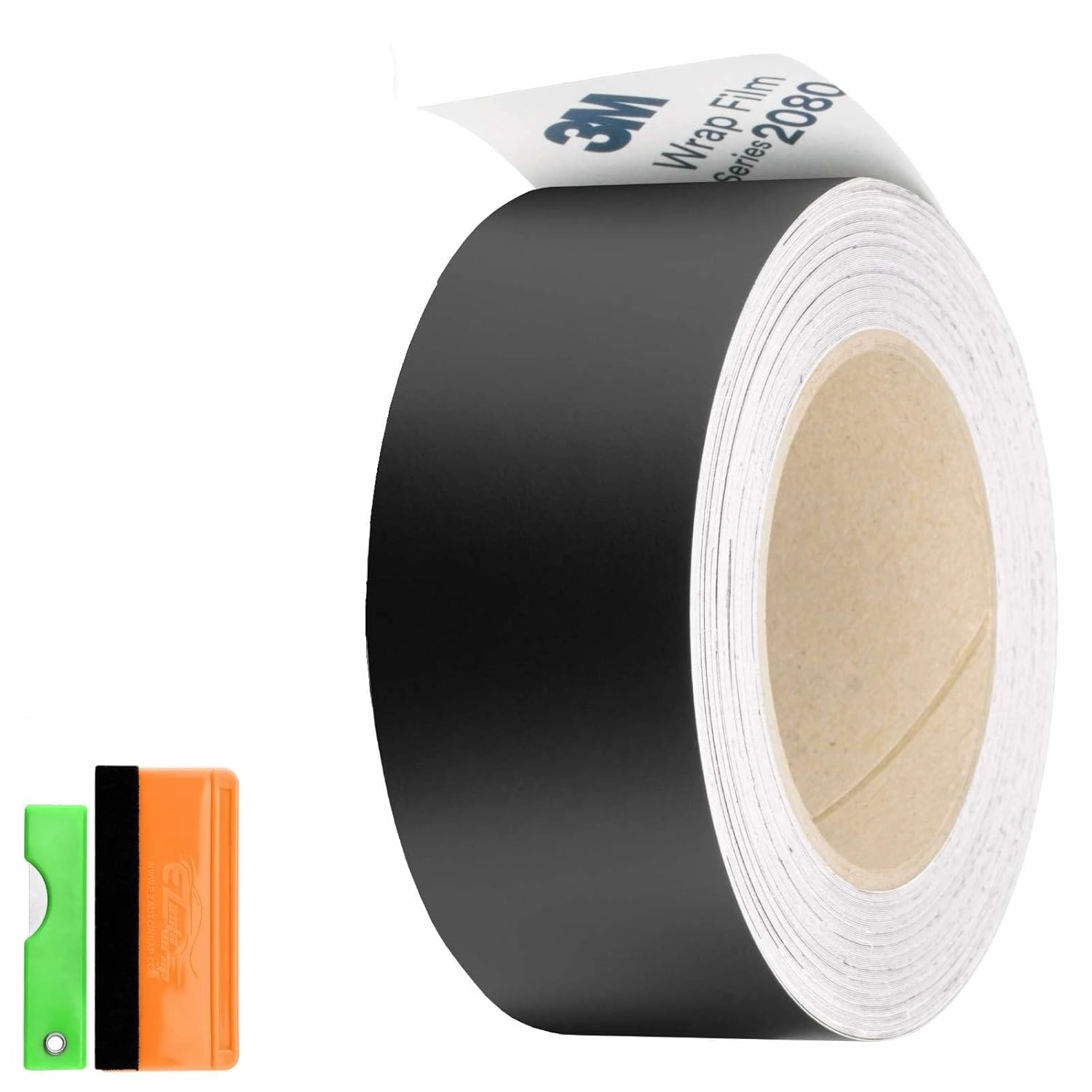 2 inches x 25 Feet Matte Black 3M 2080 Vinyl Wrap Kit for Black Out Chrome Delete Window Trim Door Trim with Tool Kit