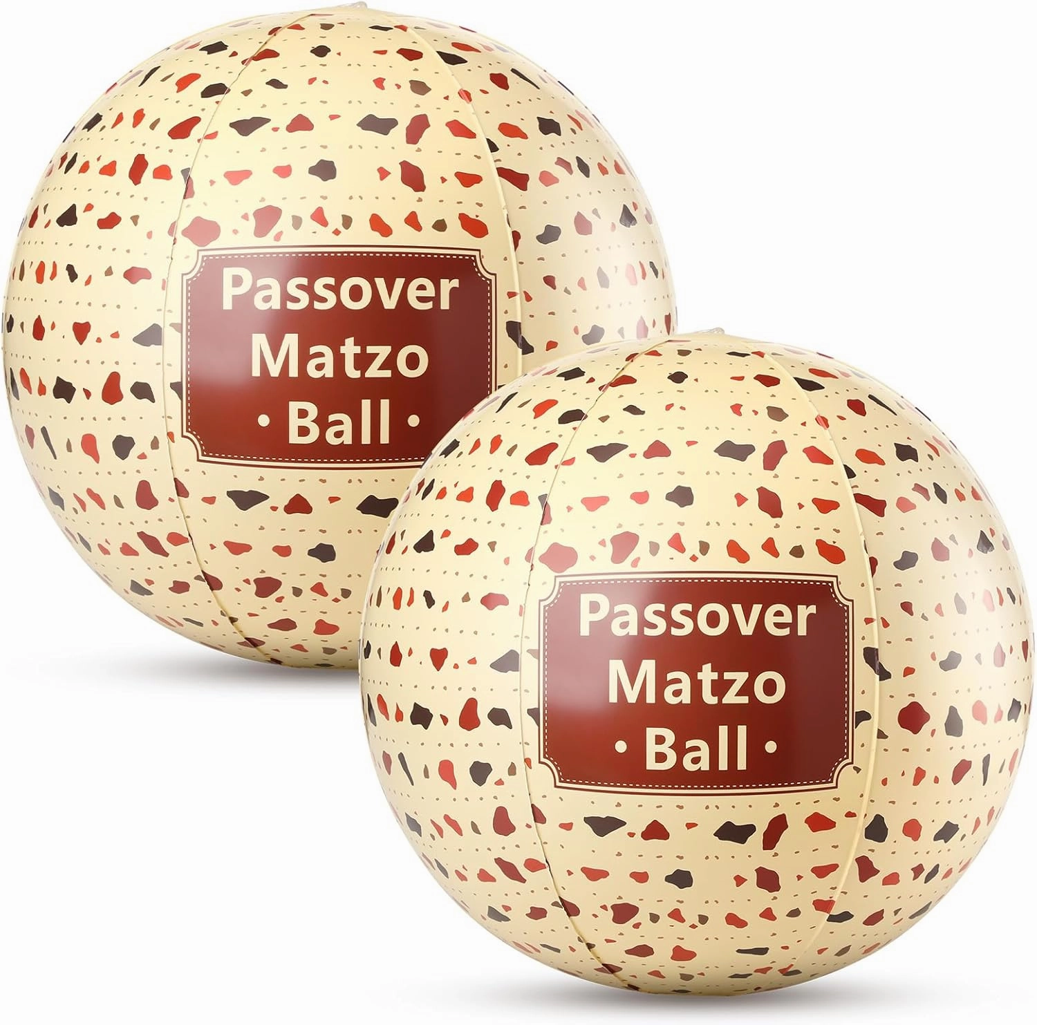 2 Pcs Passover Matzo Ball Soup Inflatable Matzah 13 Inches PVC Inflatable Play Ball Passover Decorations Indoor Outdoor Playground Party Supplies