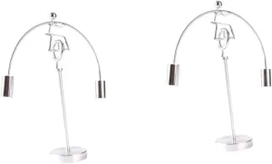 2pcs Unicycle Man Tumbler Ornament Small Iron Balance Cylinder Unique Home Decor Weightlifting Decorative for Birthdays Festivals and Ceremonies