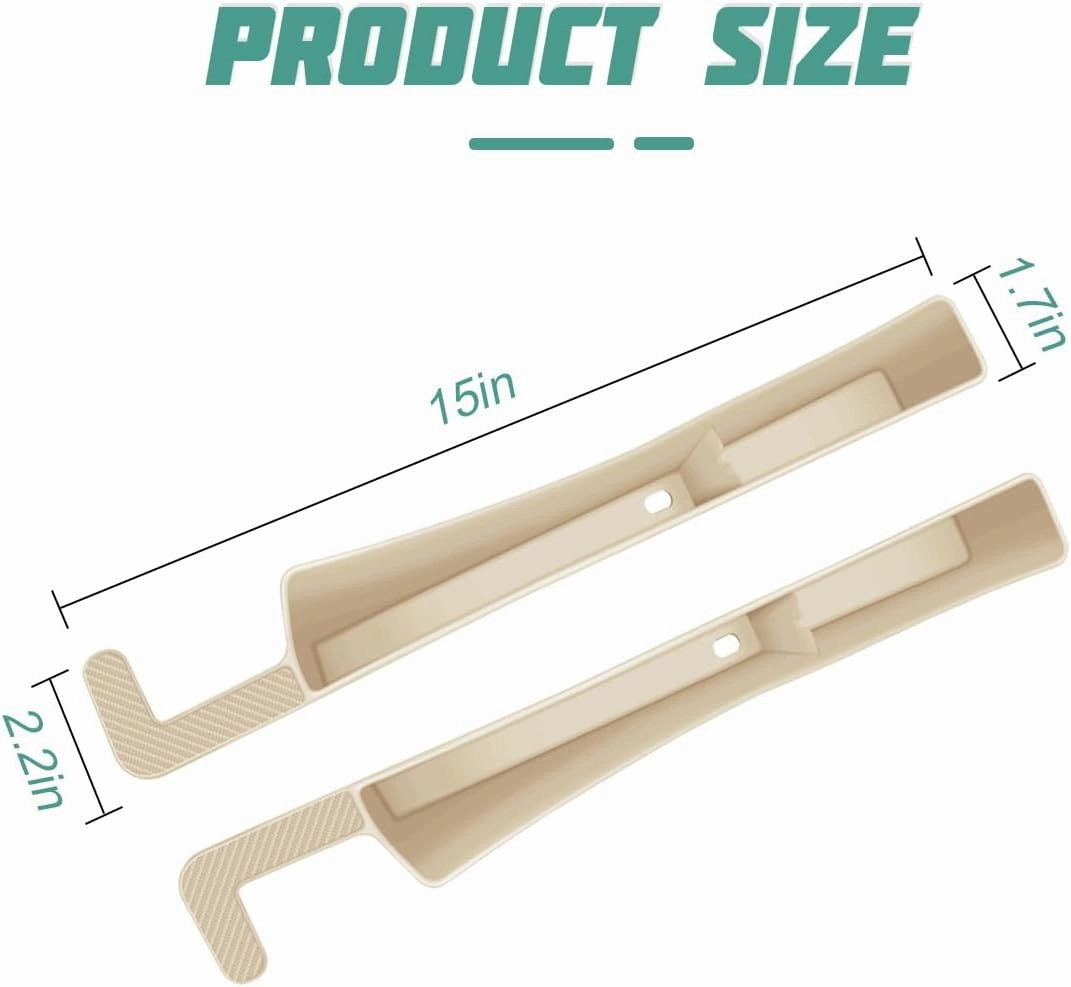 2PCS Car Seat Gap Filler, Vehicle Side Set Console Plug Organizer, Multifunctional Automotive Interior Storage Box Crevice Stopper Accessories from Dropping, Universal Fit (Beige)