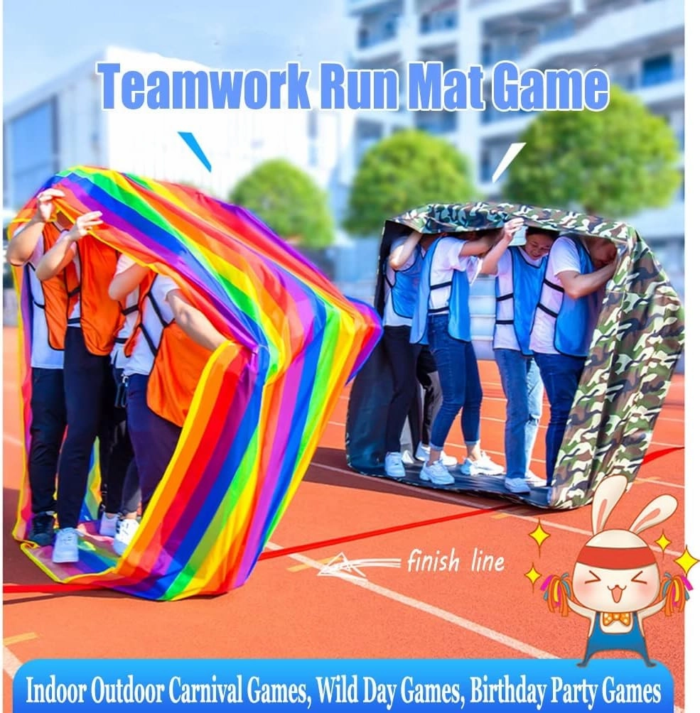 2PCS Indoor Outdoor Teamwork Games Playing Run Mat, 4-20M wear-Resistant | Tear Resistant | Waterproof Oxford Cloth Game Rolling Running Mat (Size : Kids-8M//26FT)