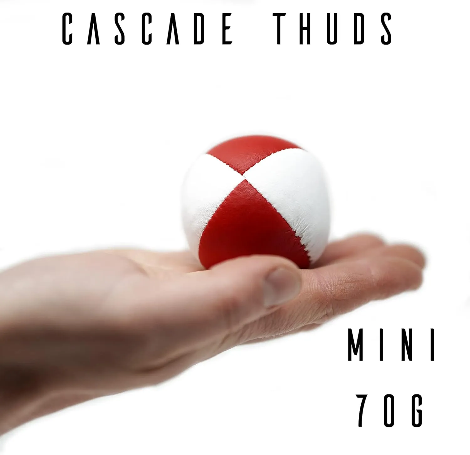 3 x Pro 76g Cascade Mini Juggling Balls - Small Sized Quality Thud Juggling Balls & Bag - Set of 3 Juggling Balls (Red, Blue and White)