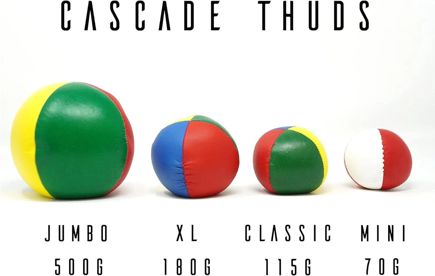3 x Pro 76g Cascade Mini Juggling Balls - Small Sized Quality Thud Juggling Balls & Bag - Set of 3 Juggling Balls (Red, Blue and White)