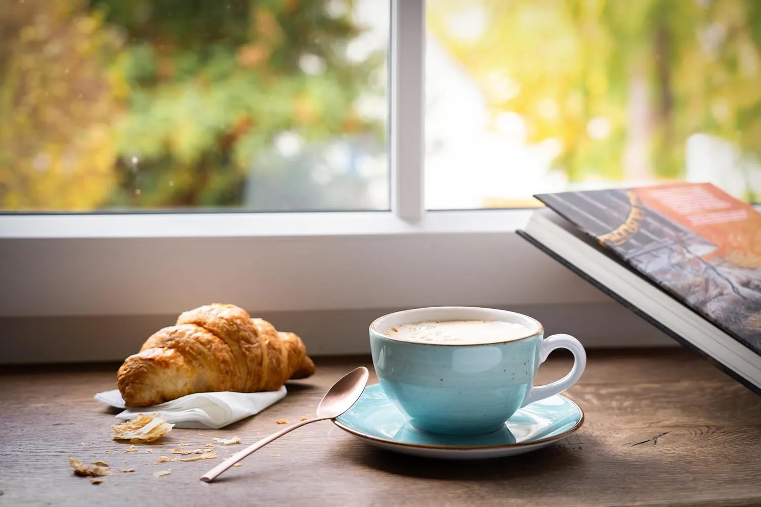 34041, Vintage Nature Aqua Series, 8-Piece Crockery Set for 4 People, Cappuccino Set Made of Porcelain, Dishwasher and Microwave Safe, Made in Europe