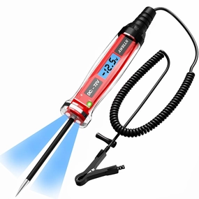 3-72V DC Automotive Test Light, LCD Digital Light Tester with Voltmeter, Heavy Duty Circuit Tester with Polarity Indicate and Illuminating Lights, Fuse Voltage Tester Auto Electrical Tool