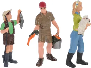 3pcs Miniature People Figures Realistic Craftwork Models for Decor Lightweight Simulation Mini Figures for Themed Parties and Daily Room Decoration
