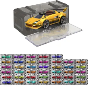 40 Pack Toys Car Display Organizer Storage Case for Hot Car Wheels, Toy Car Storage for Mini Cars, Model and Matchbox Car, 1/64 Scale Hot Toy Wheels Display Case, 1.5 x 1.5 x 3.5 Inch